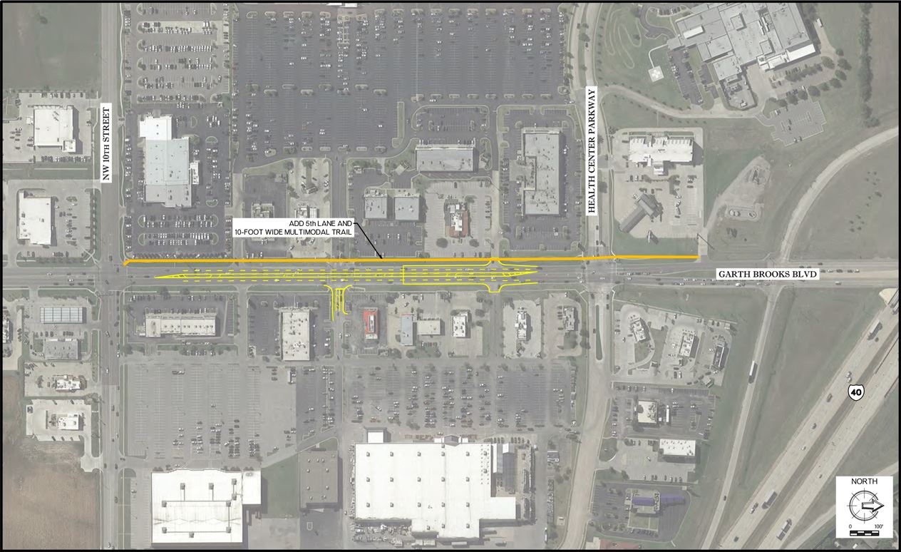 Garth Brooks Boulevard Improvements from Northwest 10th Street to Health Center Parkway